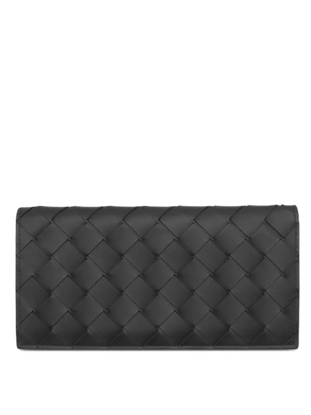 Bottega Veneta Wallet Intrecciato Leather Black Billfold Card Case Flap